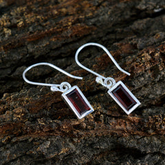 Lily Red Dainty Solitaire Dangle Earring