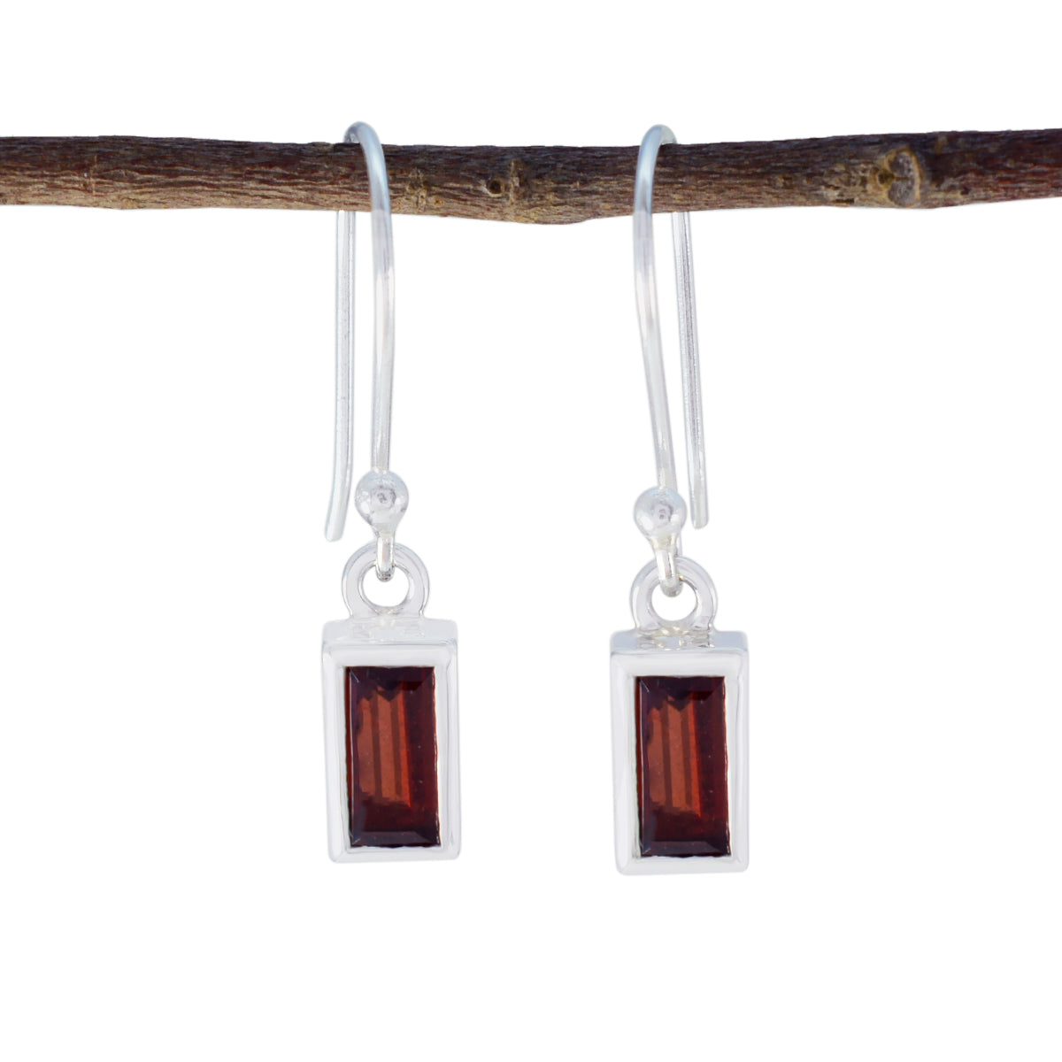 Lily Red Dainty Solitaire Dangle Earring Garnet Red Dangle