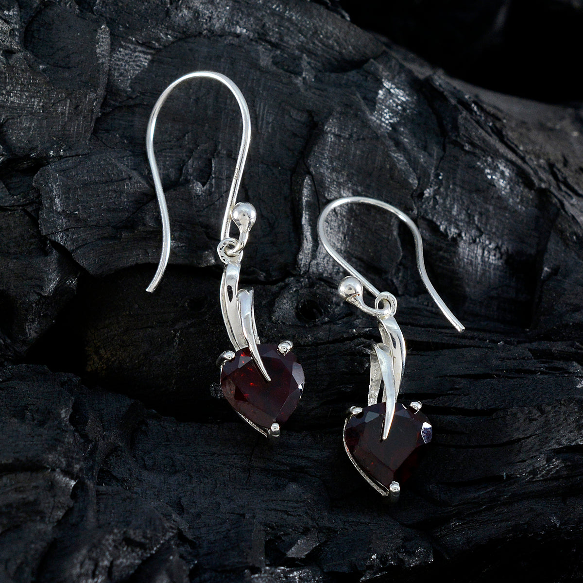 Nella Red Dainty Solitaire Dangle Earring