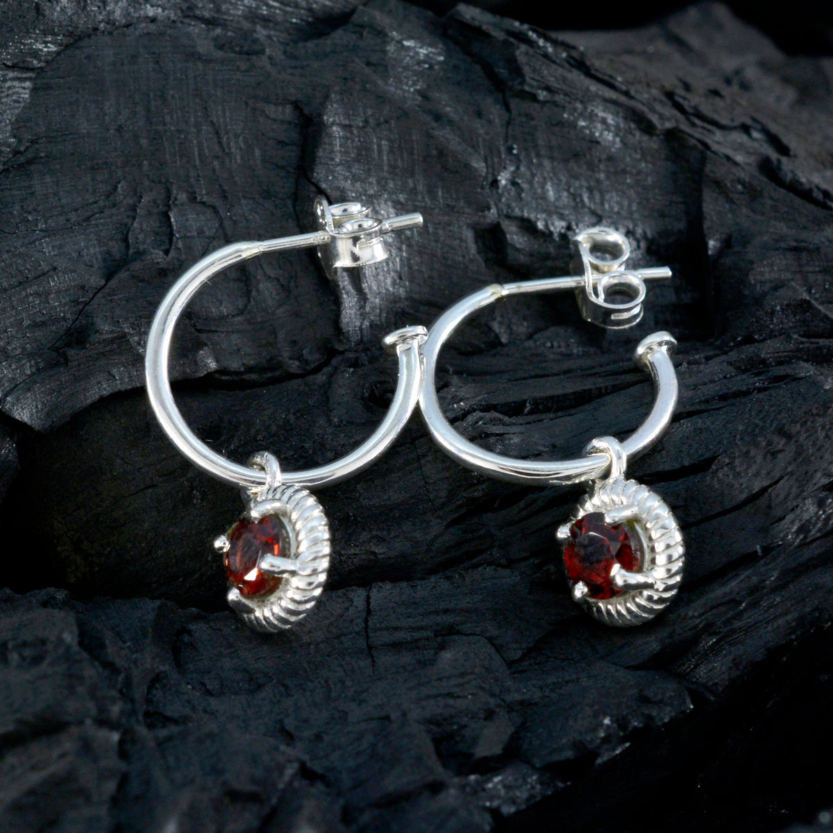 Olivia Red Whisper thin Solitaire Dangle Earring