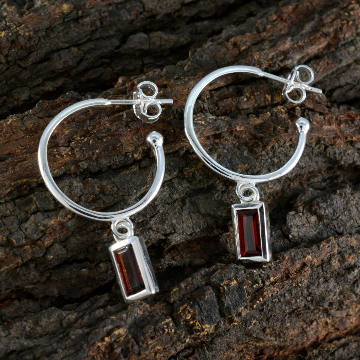 Skylar Red Slim Solitaire Dangle Earring