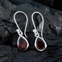 Chen Red Dainty Solitaire Dangle Earring