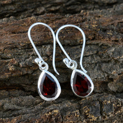 Chen Red Dainty Solitaire Dangle Earring