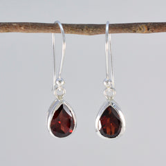 Chen Red Dainty Solitaire Dangle Earring