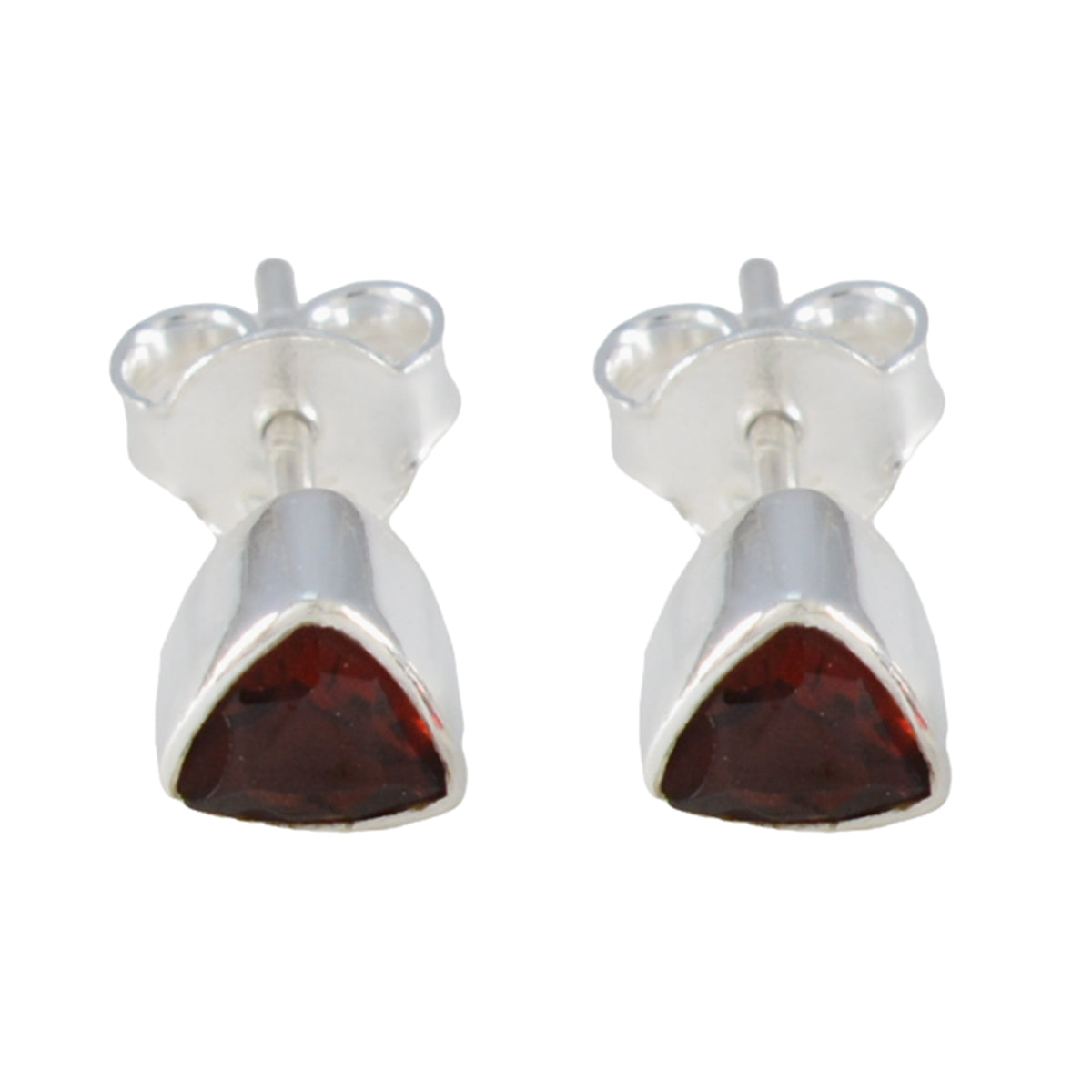 Clara Red Dainty Solitaire Stud Earring Garnet Red Stud