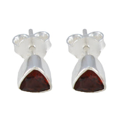 Clara Red Dainty Solitaire Stud Earring Garnet Red Stud