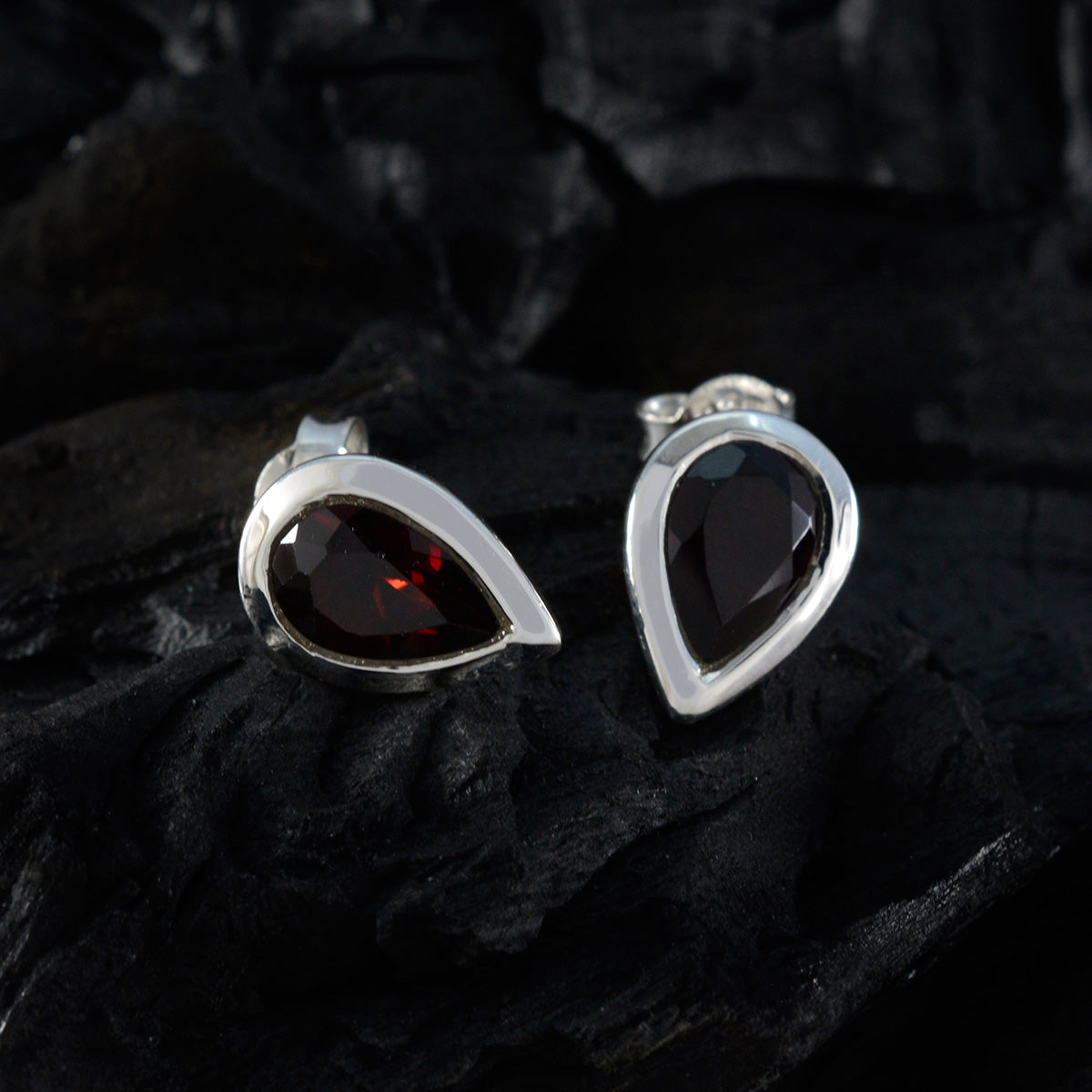 Lucia Red Dainty Solitaire Stud Earring