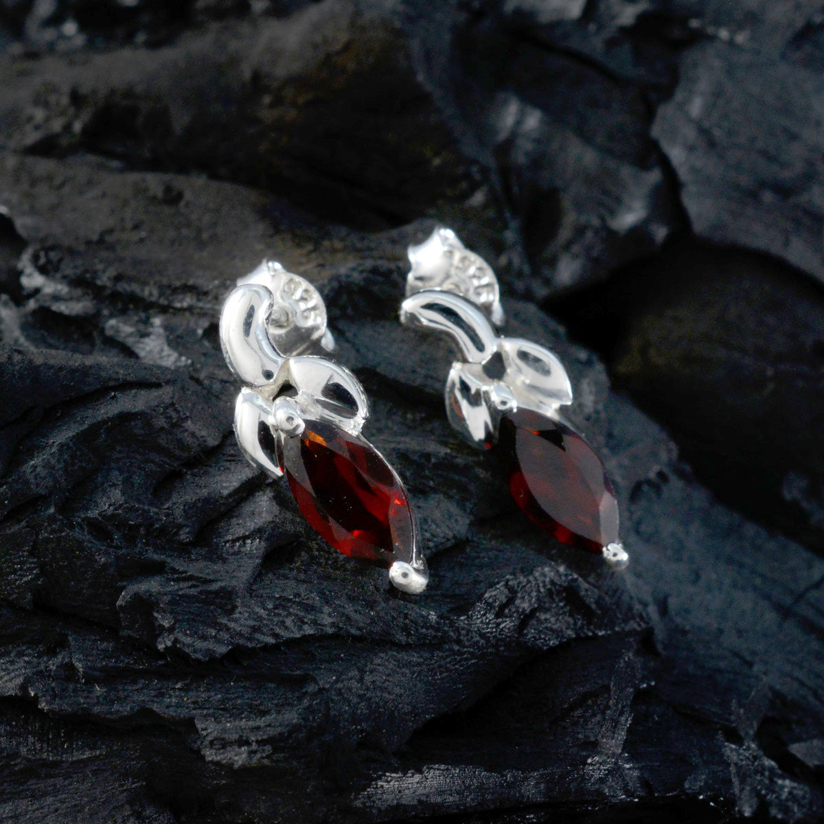 Renata Red Dainty Solitaire Stud Earring