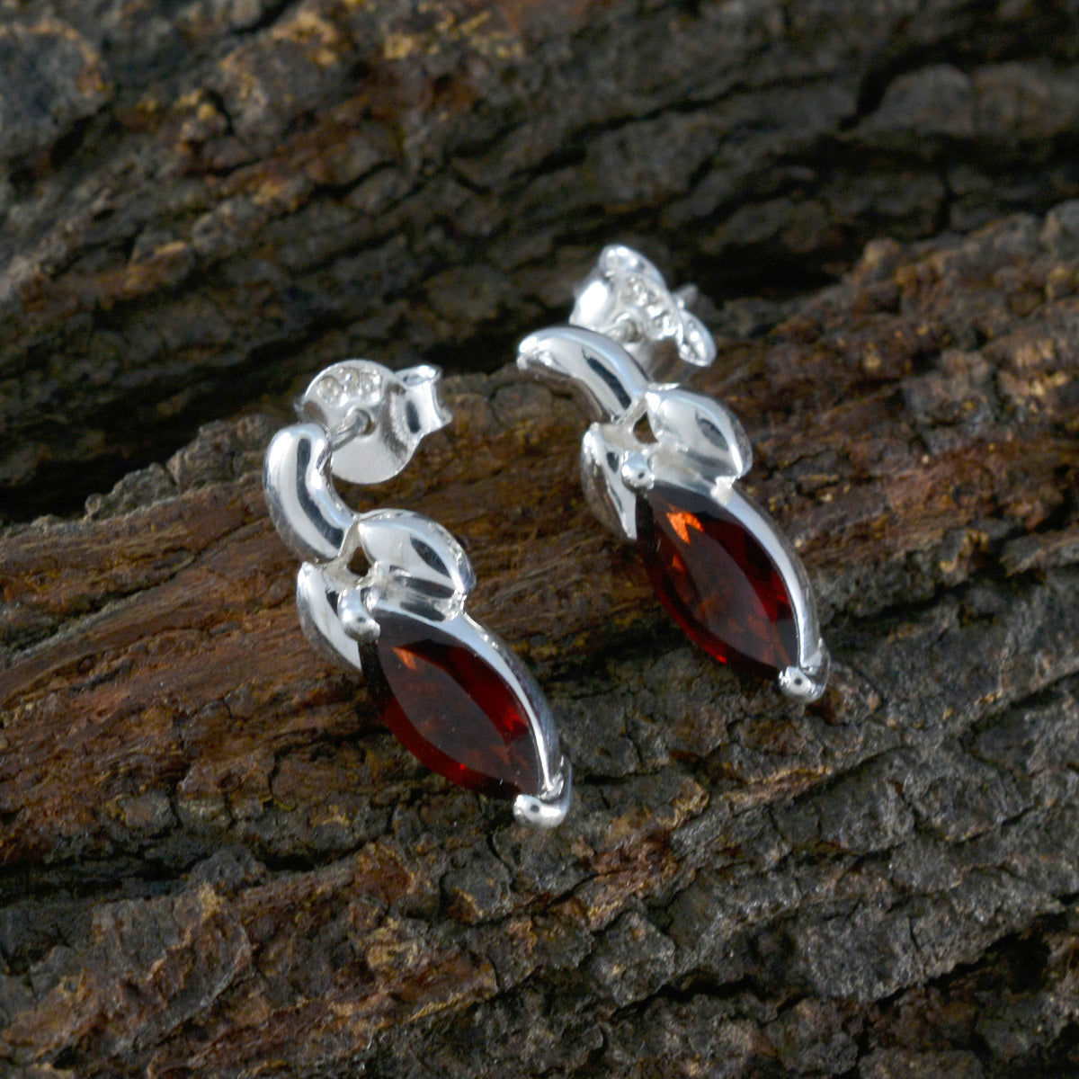 Renata Red Dainty Solitaire Stud Earring