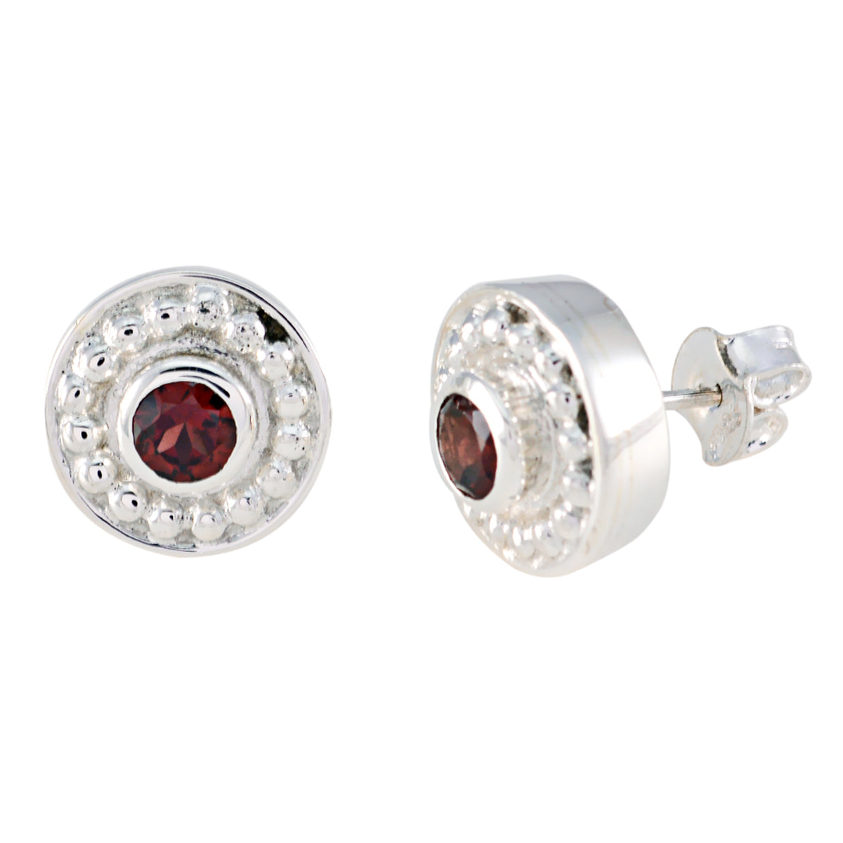 Emi Red Dainty Solitaire Stud Earring