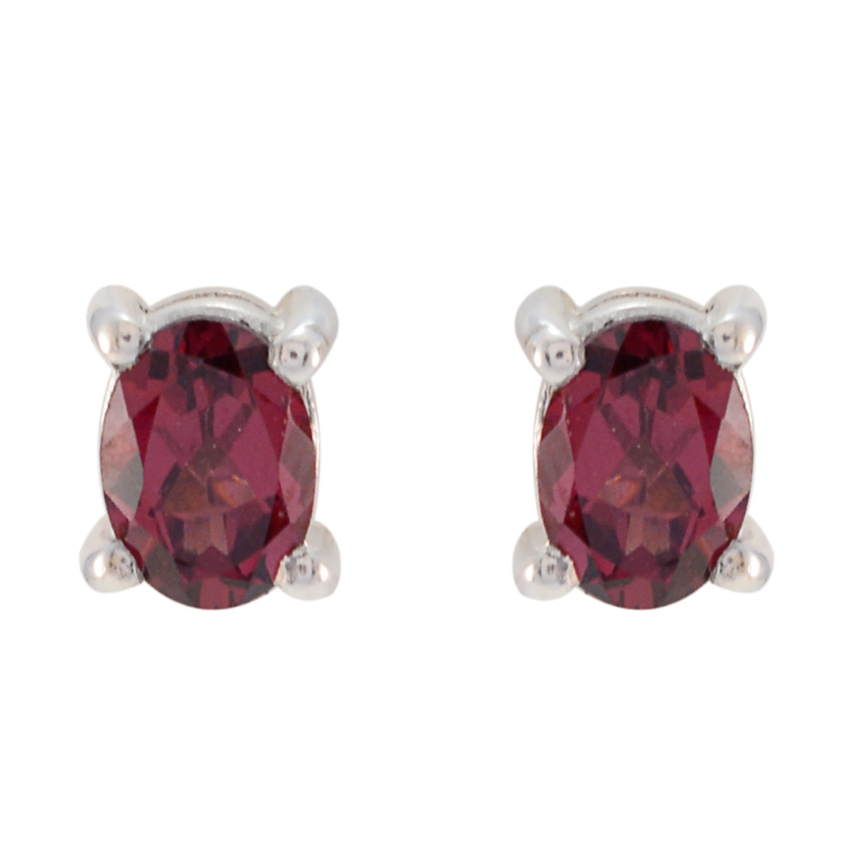 Bianca Red Delicate Solitaire Stud Earring Garnet Red Stud