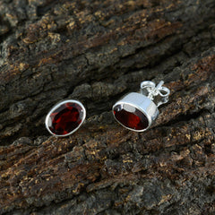 Autumn Red Delicate Solitaire Stud Earring