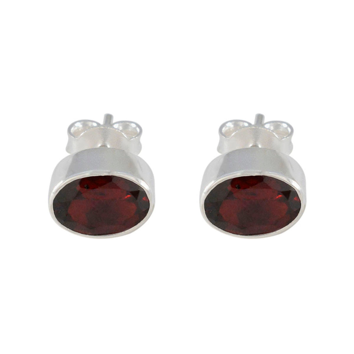Autumn Red Delicate Solitaire Stud Earring Garnet Red Stud