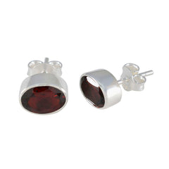 Autumn Red Delicate Solitaire Stud Earring