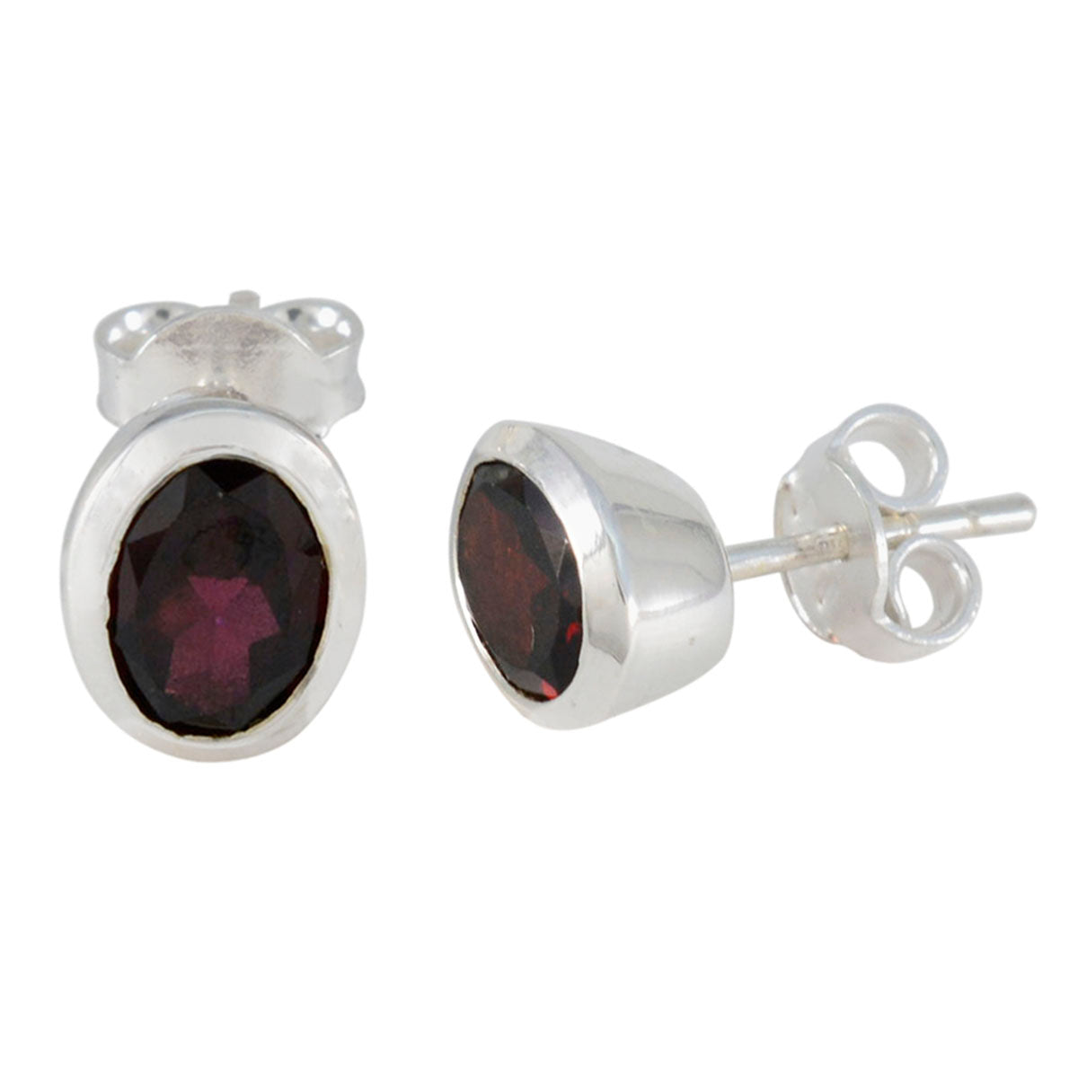 Haruka Red Elegant Solitaire Stud Earring