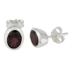 Haruka Red Elegant Solitaire Stud Earring