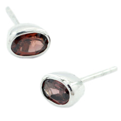 Haruka Red Elegant Solitaire Stud Earring