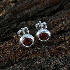 Constanza Red Elegant Solitaire Stud Earring