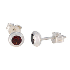 Constanza Red Elegant Solitaire Stud Earring