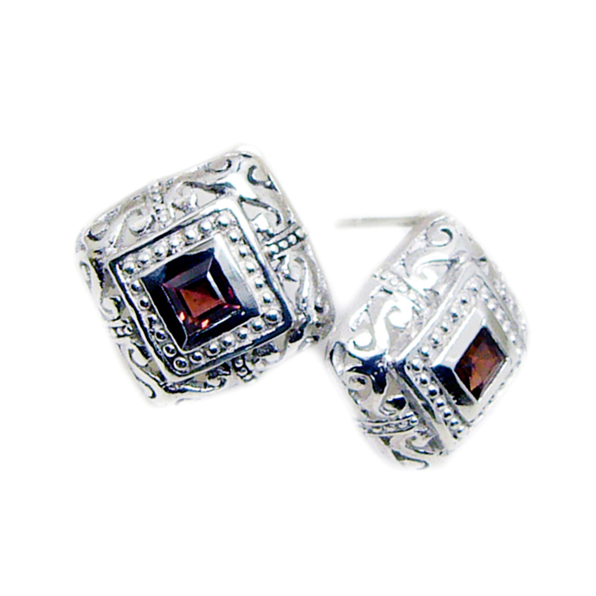 Dayana Red Tiny Solitaire Stud Earring