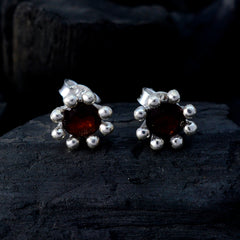 Gabriela Red Elegant Solitaire Stud Earring