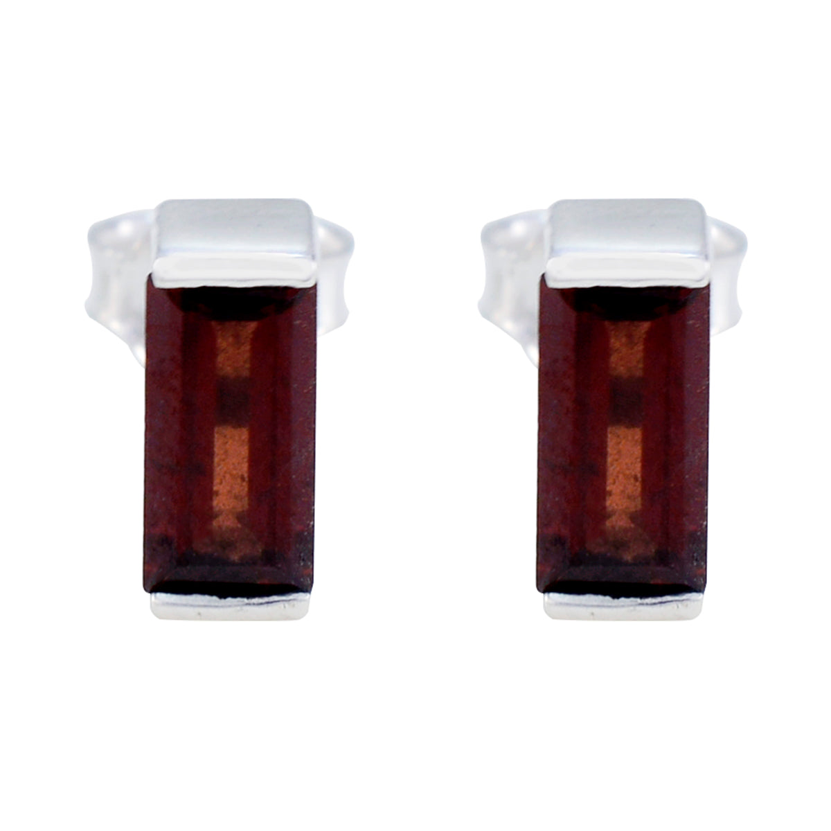 Julieta Red Elegant Solitaire Stud Earring Garnet Red Stud