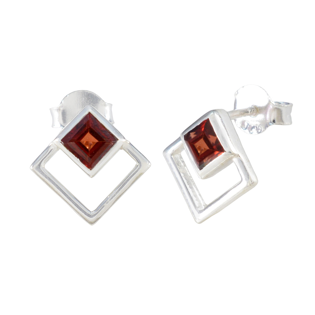 Amanda Red Elegant Solitaire Stud Earring