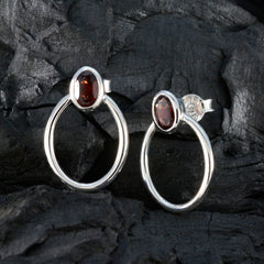 Pauline Red Dainty Solitaire Stud Earring