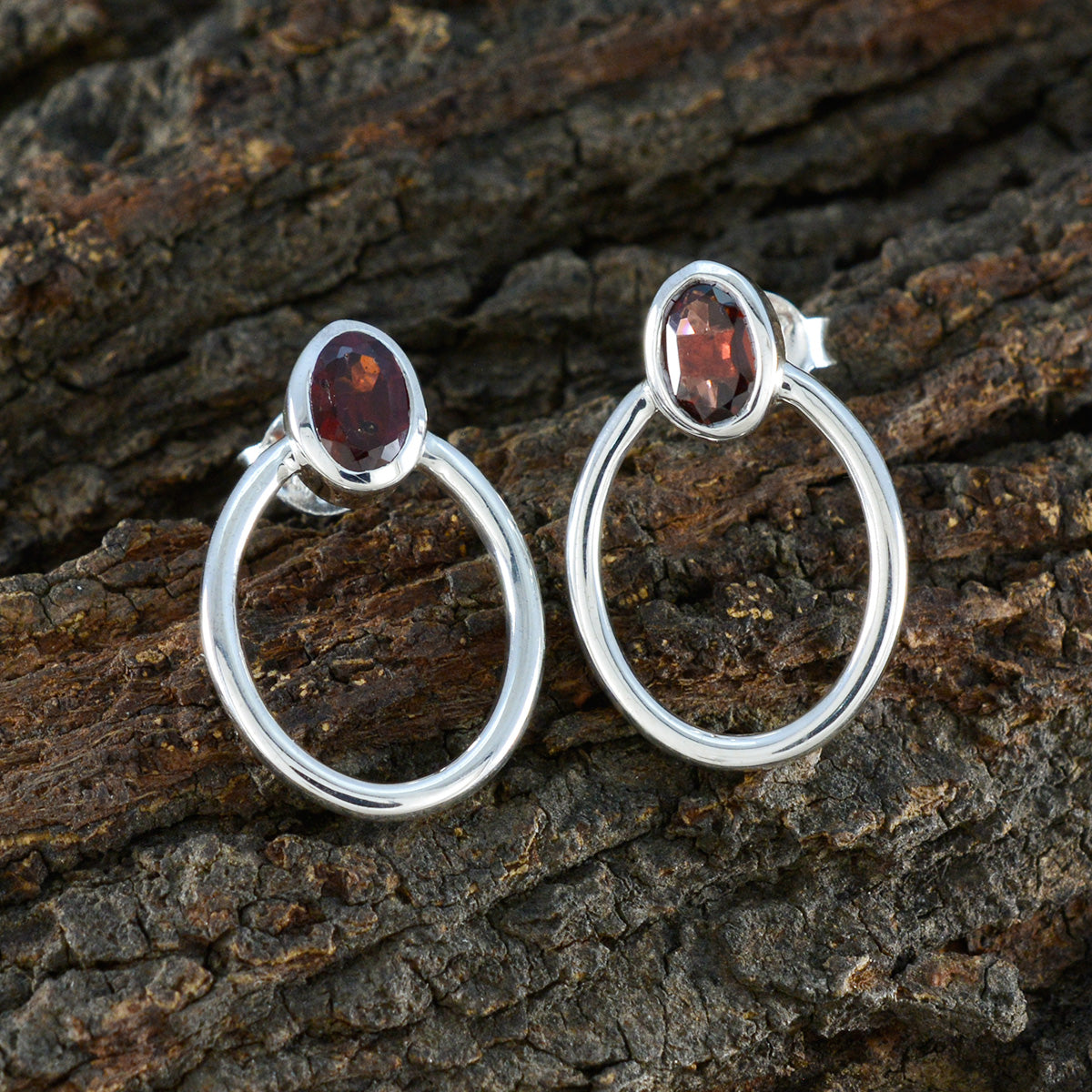 Pauline Red Dainty Solitaire Stud Earring