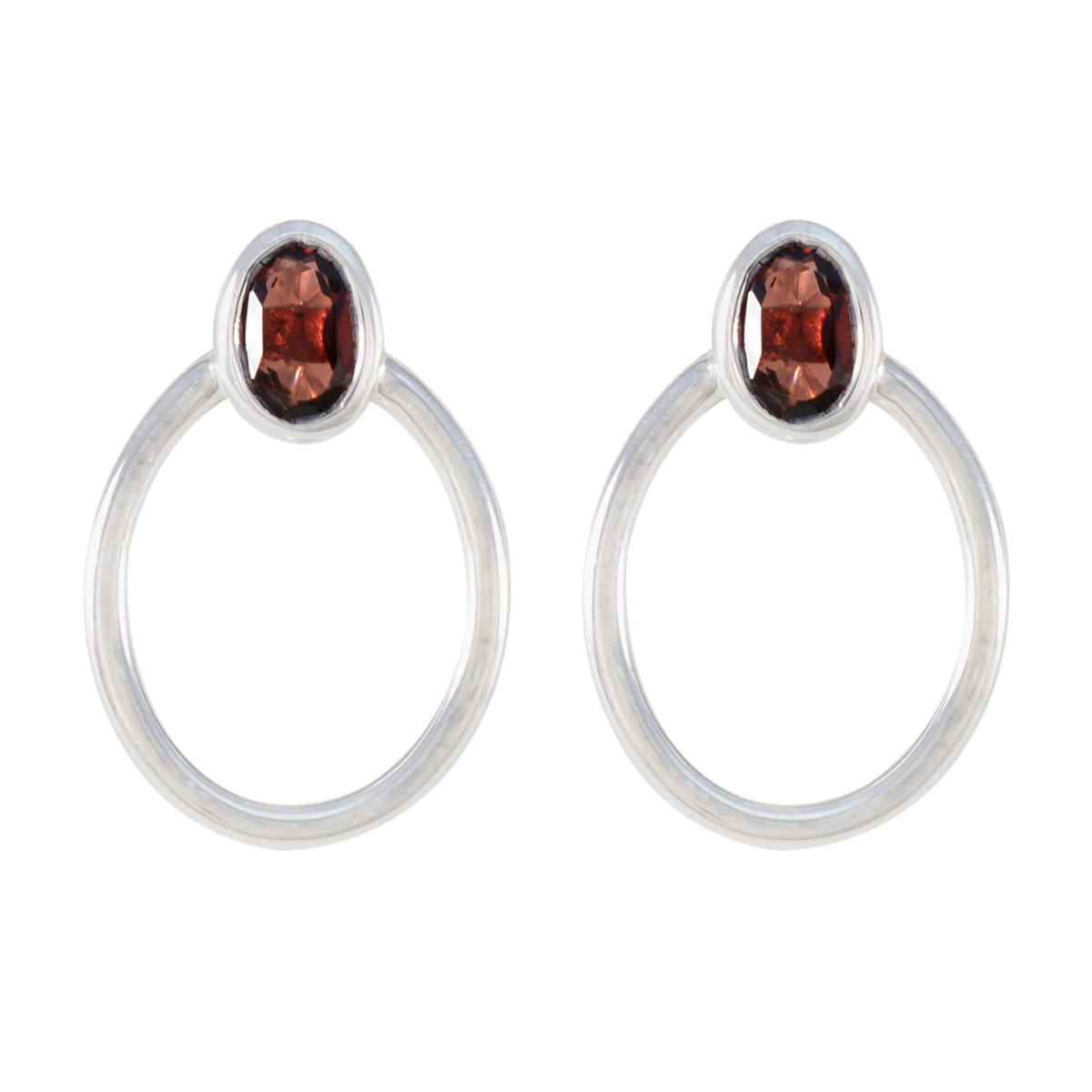 Pauline Red Dainty Solitaire Stud Earring Garnet Red Stud