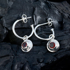 Emi Red Whisper thin Solitaire Stud Earring