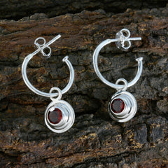 Emi Red Whisper thin Solitaire Stud Earring