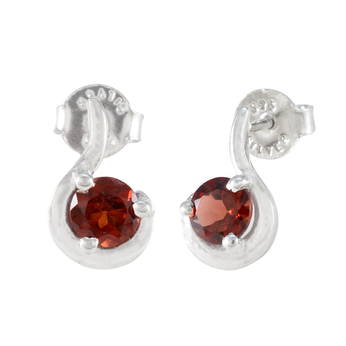 Carolina Red Delicate Solitaire Stud Earring