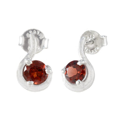 Carolina Red Delicate Solitaire Stud Earring