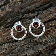 Fernanda Red Delicate Solitaire Stud Earring