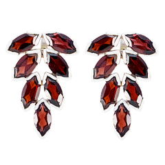 Lourdes Red Minimal multiple Stud Earring Garnet Red Stud