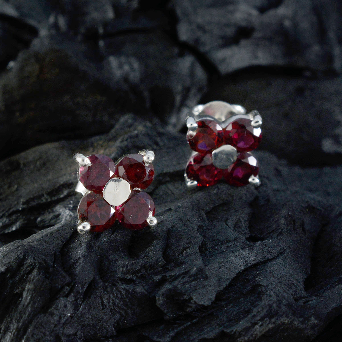 Ivana Red Elegant multiple Stud Earring