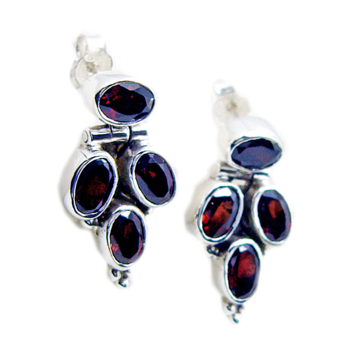 Li Lee Red Featherlight multiple Stud Earring Garnet Red Stud