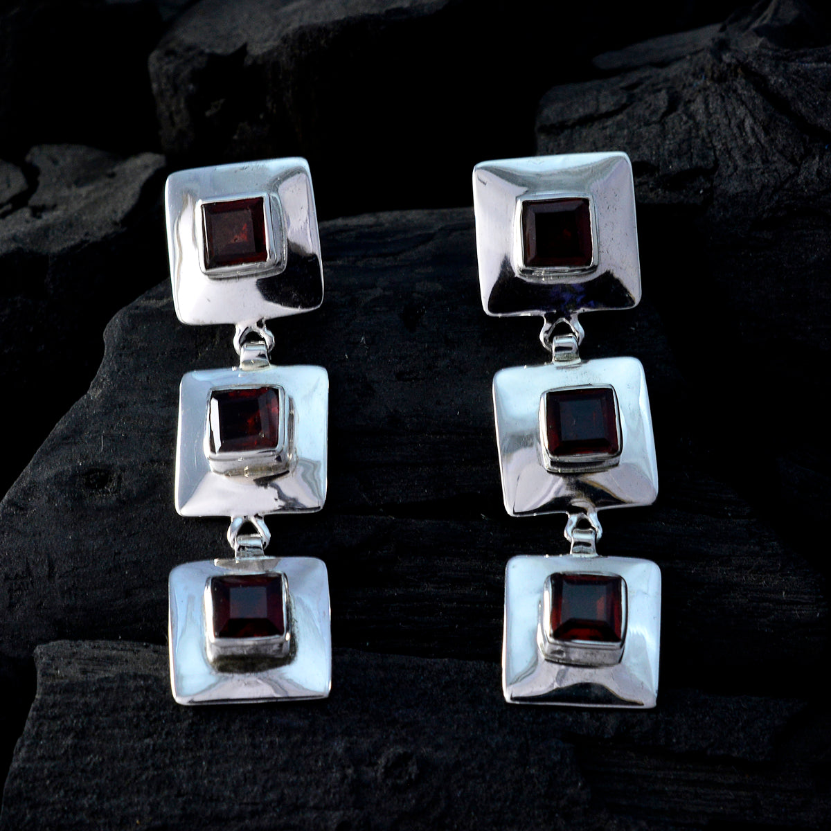 Nayara Red Edgy multiple Stud Earring