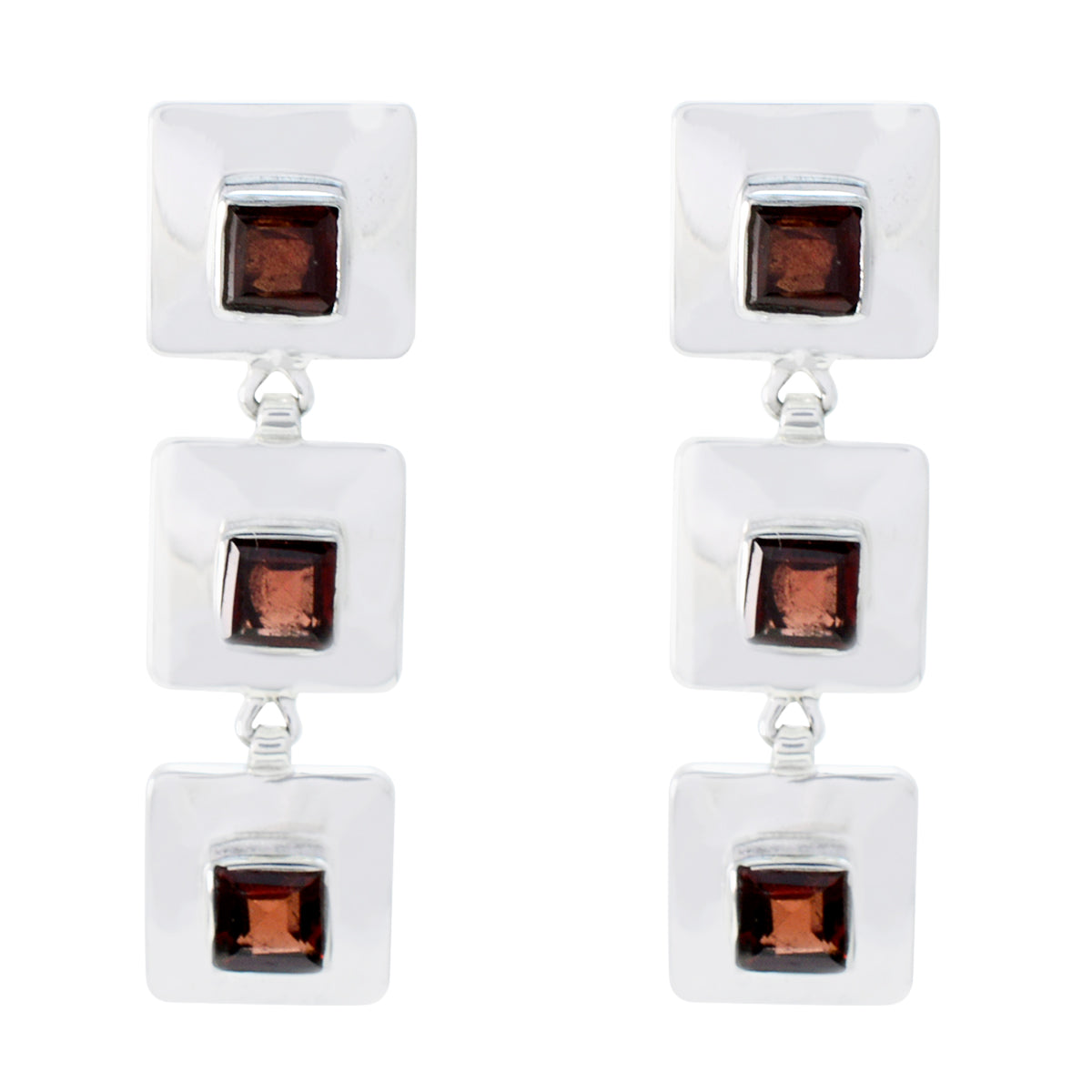 Nayara Red Edgy multiple Stud Earring Garnet Red Stud