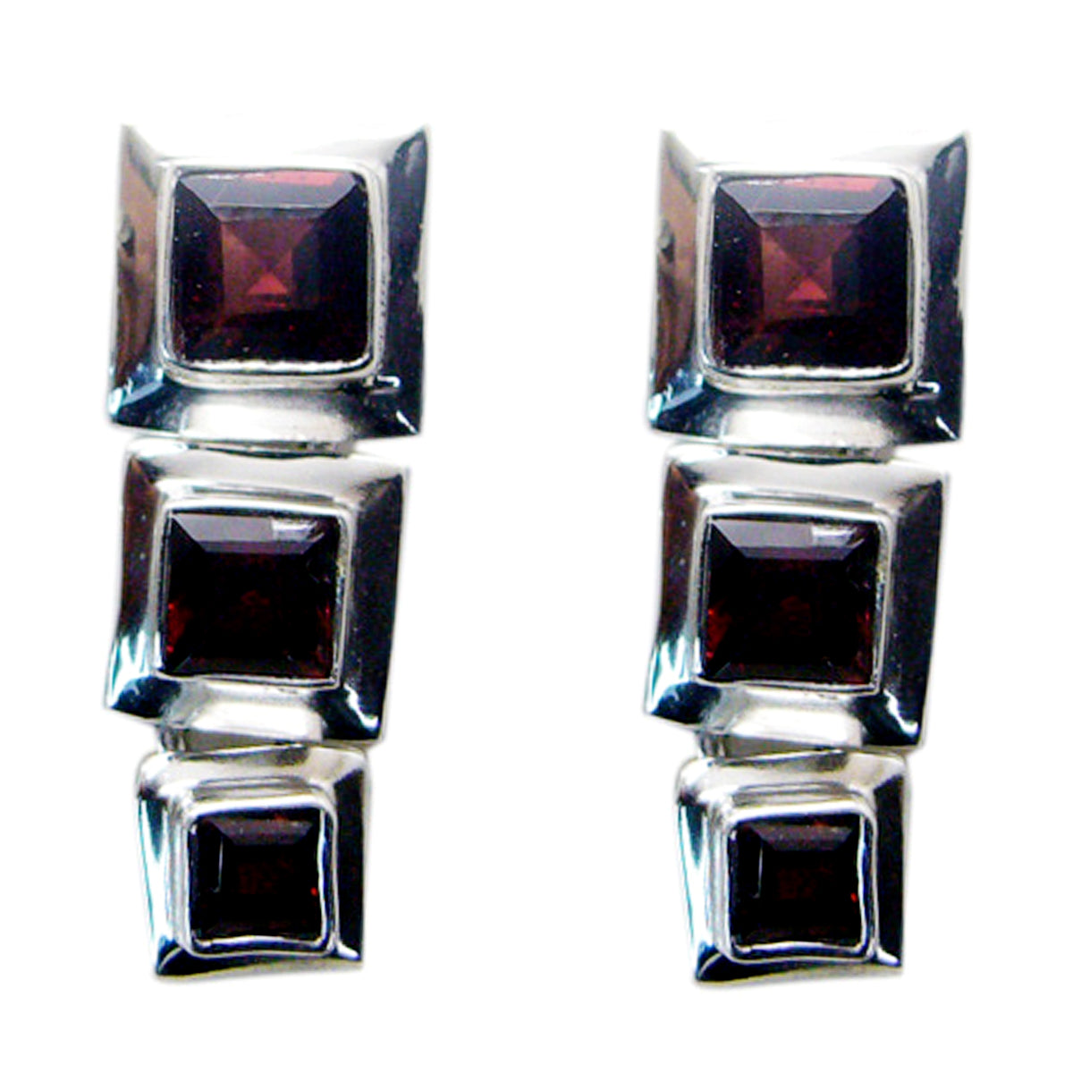 Nayara Red Edgy multiple Stud Earring