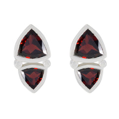 Rebeca Red Slim Toi et Moi Stud Earring Garnet Red Stud