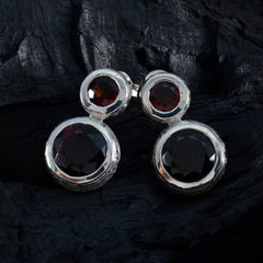 Elena Red Minimal Toi et Moi Stud Earring