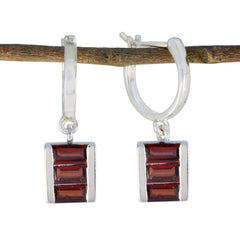 Eva Red Slim multiple Dangle Earring Garnet Red Dangle