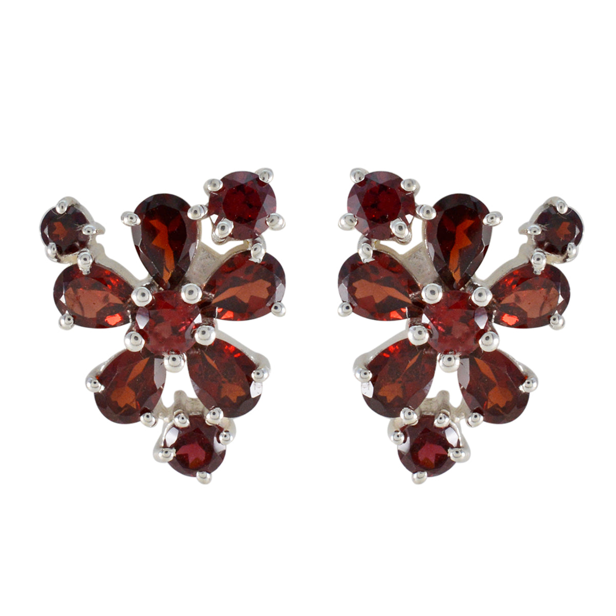 Grace Red Minimal multiple Stud Earring Garnet Red Stud
