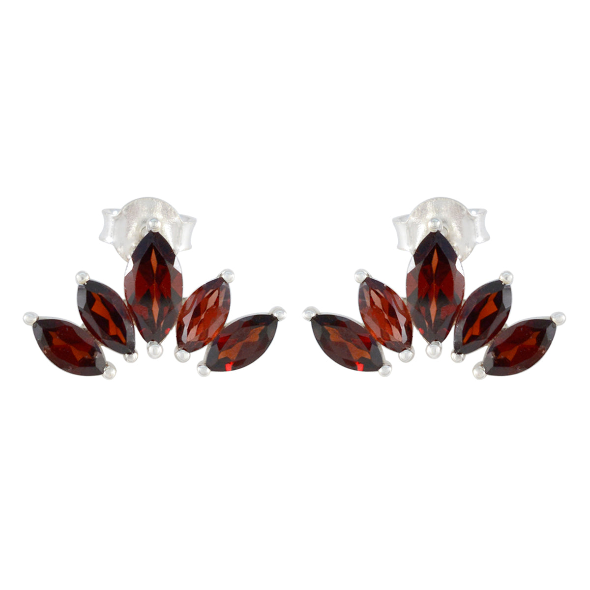 Mei Red Dainty multiple Stud Earring Garnet Red Stud