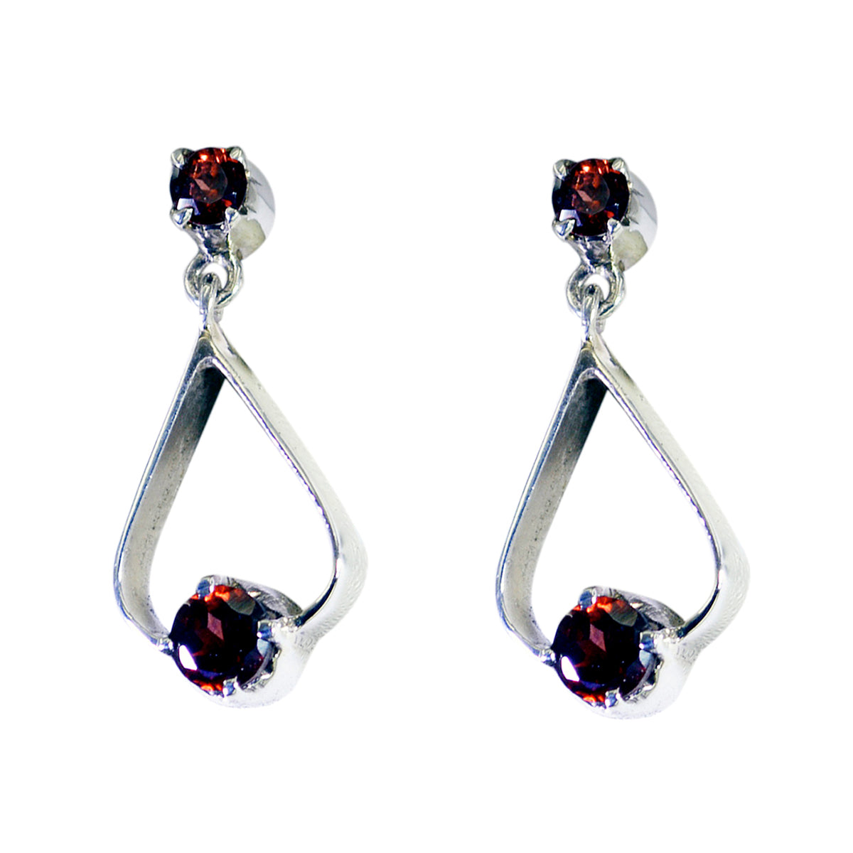 Naomi Red Dainty multiple Stud Earring Garnet Red Stud