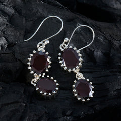 Layla Red Versatile Toi et Moi Dangle Earring
