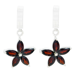 Nari Red Eye catching multiple Dangle Earring Garnet Red Dangle