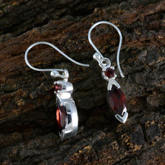 Marie Red Whisper thin Toi et Moi Dangle Earring